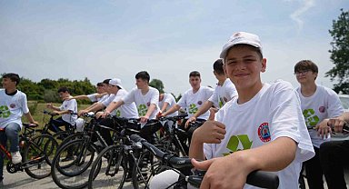 Kızılırmak Deltası'nda pedal çevirerek 'çevre temizliğine' dikkat çektiler