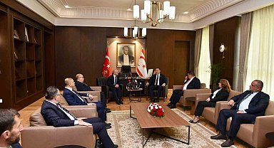 KKTC Cumhuriyet Meclis Başkanı Öztürkler, Bakan Şimşek'i kabul etti