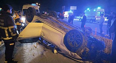 Kontrolden çıkan otomobil takla attı: 1 yaralı