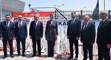 Köy okullarına spor malzemeleri dağıtılmaya başlandı