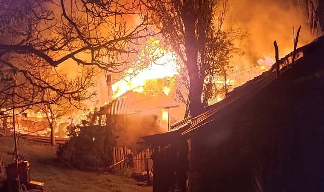 Köyde çıkan yangında 3 ev kullanılamaz hale geldi