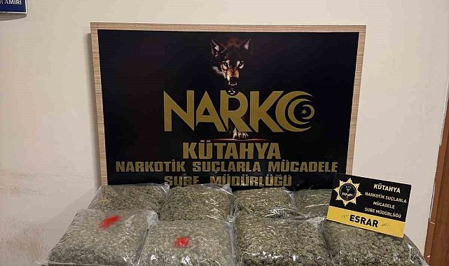 Kütahya'da uyuşturucu operasyonu, 15 kilo 840 gram esrar ele geçirildi