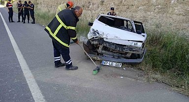 Mardin'de iki otomobil çarpıştı: 8 yaralı
