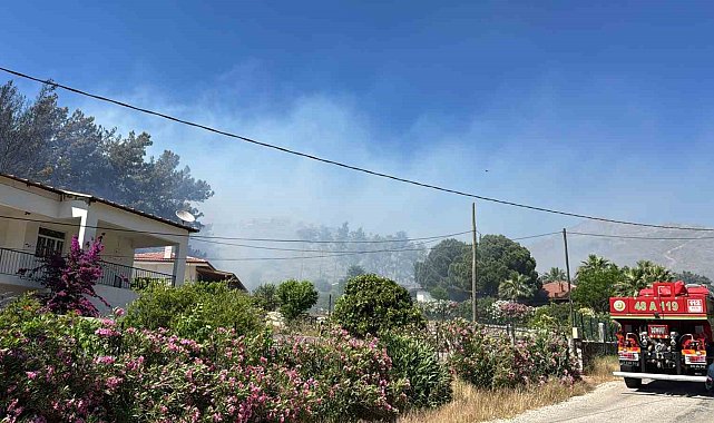 Marmaris'teki orman yangınını söndürme çalışmaları sürüyor