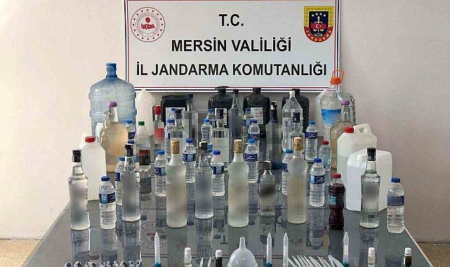 Mersin'de 127 litre sahte içki ele geçirildi