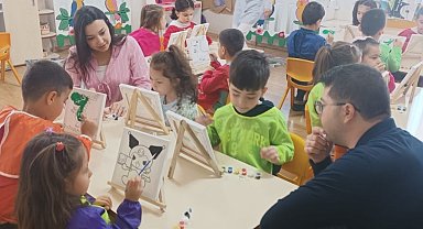 Minik ressamlar hayallerini tuvale yansıttı