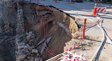 Mut'ta köprü ve yol kısmen çöktü, çevre esnafı mağdur oldu
