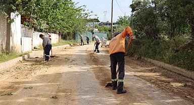 Nazilli'de yoğun yağış sonrası temizlik mesaisi