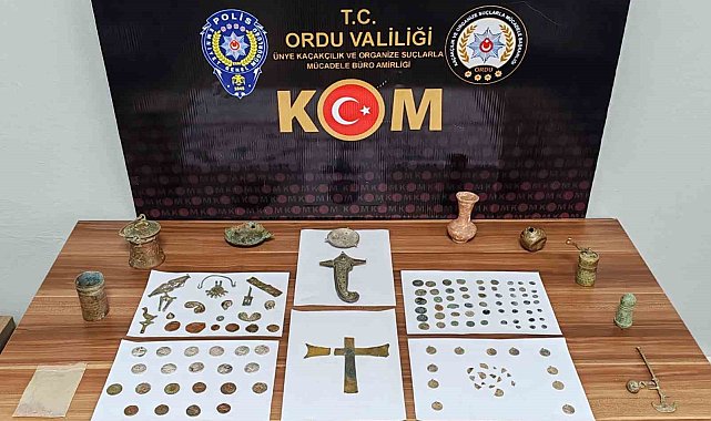 Ordu'da 133 adet tarihi obje ele geçirildi