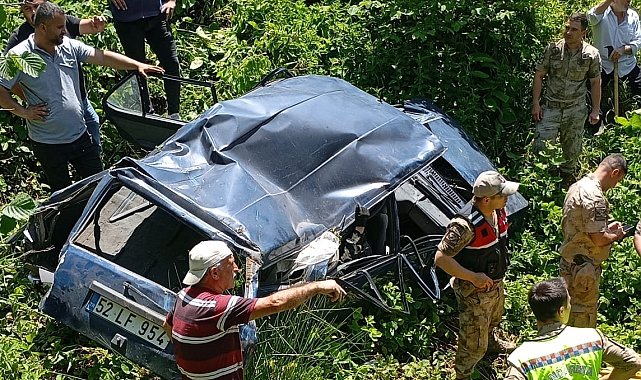 Ordu'da otomobil 200 metrelik uçuruma yuvarlandı: 1 yaralı