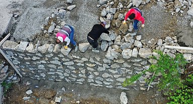 Ordu'da heyelan riskine karşı taş duvar önlemi