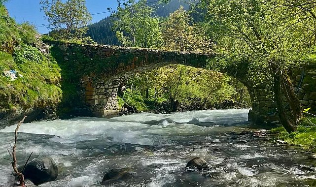 Orta Çağ'dan kalma taş köprü görenleri kendine hayran bırakıyor