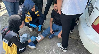 Otomobil ile motosiklet çarpıştı: 1 yaralı