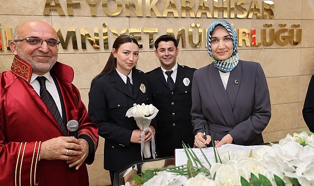 Polis memurları hayatlarını birleştirdi, nikaha Vali Yiğitbaşı şahitlik etti