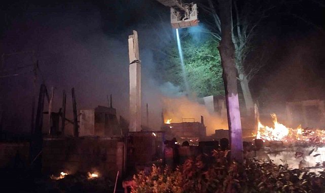 Şile'de büyük yangın: Yan yana bulunan 6 restoran alev alev yandı