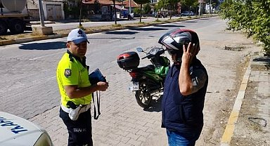 Sinanpaşa'da motosiklet sürücülerine yönelik denetimi