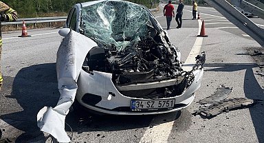 Susurluk'ta otoyol girişinde trafik kazası: 1 yaralı