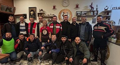 Tavşanlılı motorculardan Kahveci Ali'ye sürpriz ziyaret