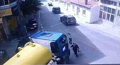 Tekirdağ'da vidanjörün kadını ezdiği anlar kamerada