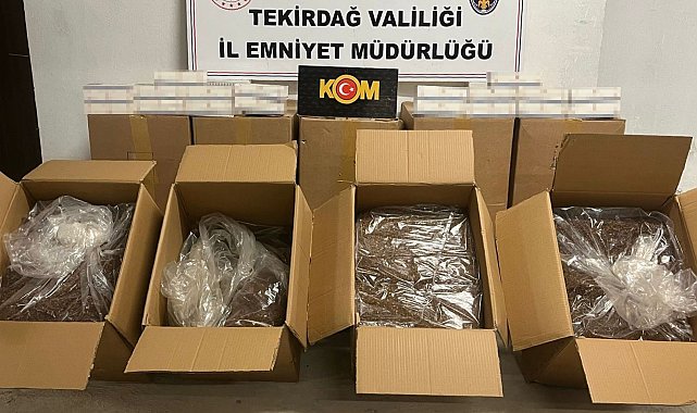 Tekirdağ'da yarım ton tütün ve binlerce makaron ele geçirildi