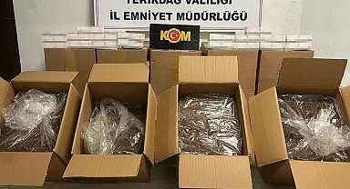 Tekirdağ'da yarım ton tütün ve binlerce makaron ele geçirildi