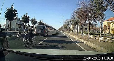 Trafikte ihlal üstüne ihlal yaptı