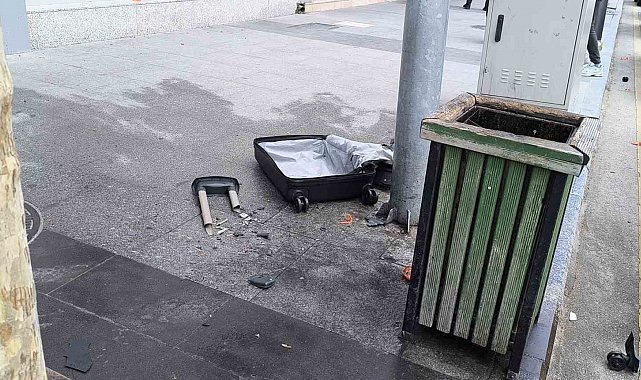 Vatandaşlar şüpheli valizi görüntülemek için birbiriyle yarıştı