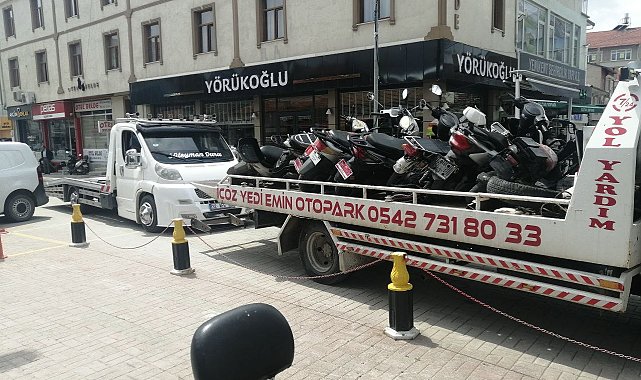 Yalvaç'ta tescil plakası bulunmayan 55 motosiklet trafikten men edildi
