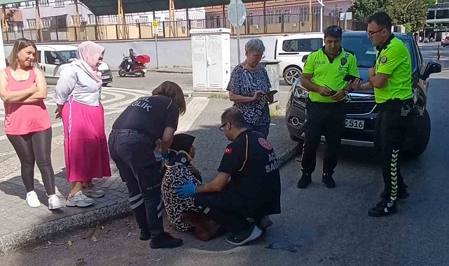 Yaya geçidinden geçmeye çalışan yayaya otomobil çarptı: 1 yaralı