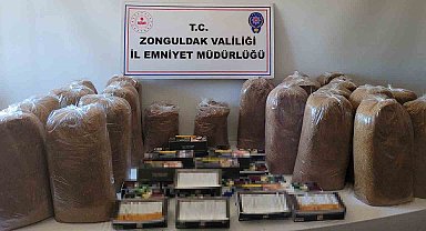 Zonguldak'ta 113 kilo kaçak tütün ve makaron ele geçirildi