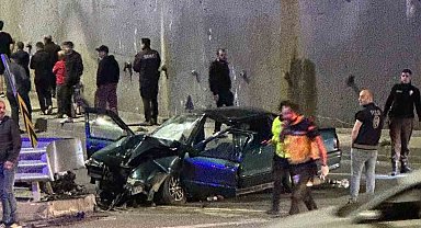 Zonguldak'ta kontrolden çıkan otomobil refüje çarptı: 4 yaralı