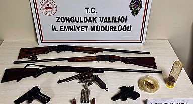 Zonguldak'ta ruhsatsız silah operasyonu; 2 kişi adli kontrolle serbest bırakıldı