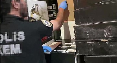 Züccaciye ürünlerinin arasında 35 bin paket kaçak sigara ele geçirildi