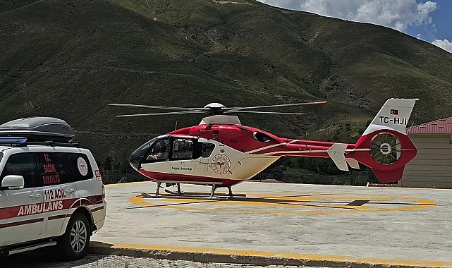 54 yaşındaki hasta için helikopter ambulans havalandı