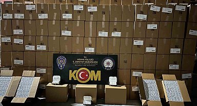 Adana'da 6 milyon 500 bin makaron ele geçirildi