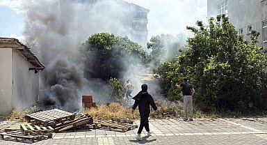 Alevler arasında kalan köpekler son anda kurtarıldı