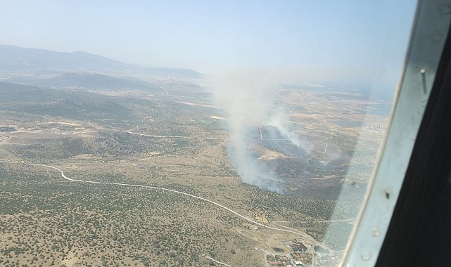 Aliağa'da ziraat arazilerinde yangın