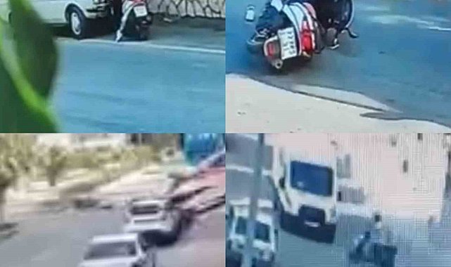 Alkollü sürücü otomobille motosikletlinin üzerinden geçti: O anlar kamerada