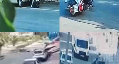 Alkollü sürücü otomobille motosikletlinin üzerinden geçti: O anlar kamerada
