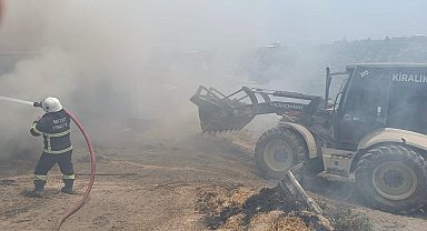 Altınözü'nde samanlık yangını