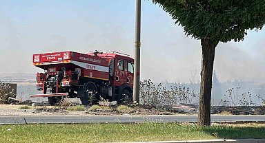 Anız yangını bahçeye sıçradı