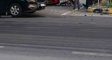 Ankara'da kontrolden çıkan itfaiye aracı takla attı