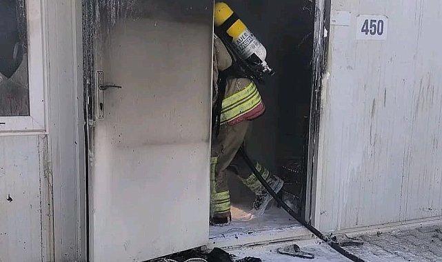 Antakya'da konteyner yangını