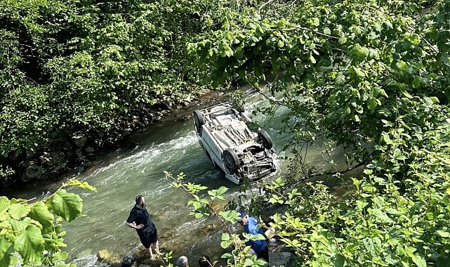 Araç dereye uçtu: 2 ölü, 1 yaralı
