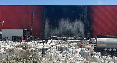 Asfalt fabrikasında yangın