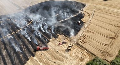 Babaeski'de anızda başlayan yangın ekili arazilere sıçradı