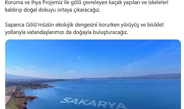 Bakan Kurum'dan Sapanca Gölü paylaşımı: "Sapanca Gölü'müz nefes alacak"