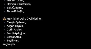 Bakan Tunç, HSK Birinci Daire Başkanlığına Turan Kuloğlu'nun seçildiğini duyurdu