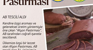 Bakan Yumaklı: "Afyon Pastırması, Avrupa Birliği'nden coğrafi işaret tescili alan 34'üncü ürünümüz oldu"
