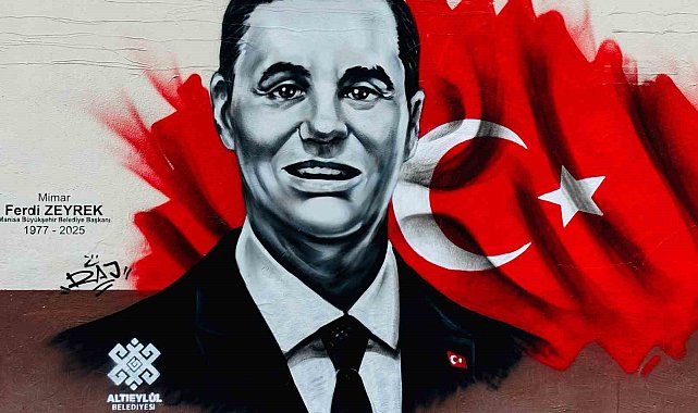 Balıkesir'de Ferdi Zeyrek'in resmi grafitiyle okul duvarına işlendi